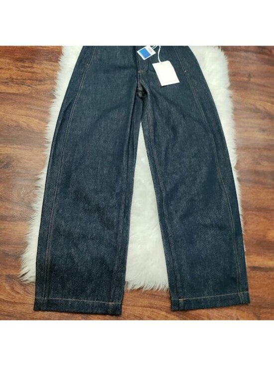 IF Men's Indigo Blue Balloon Fit Wide Leg Workwear Denim Jeans Size 28 - Picture 3 of 7